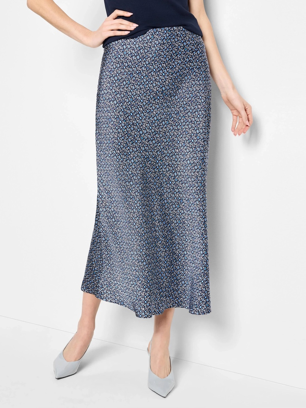 NEW $178 Nic + Zoe Monogram Slip Skirt Midi Silky Size Medium *1132